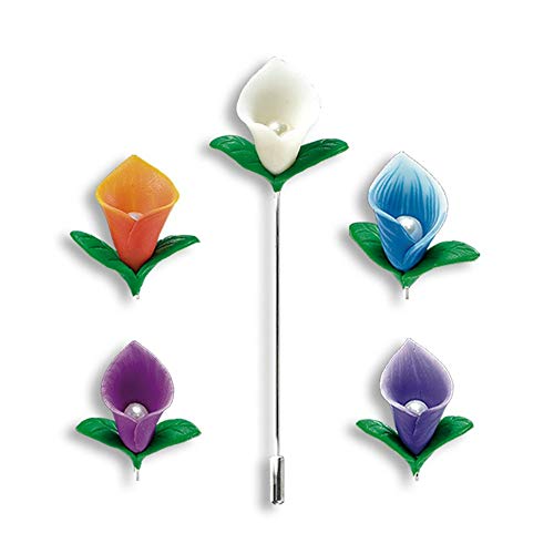 Lote de 50 Elegantes Alfileres Decorativos"Cala con Perla". Complementos. Joyas y Bisutería. Regalos Originales. Detalles de Bodas, Comuniones, Bautizos. CC