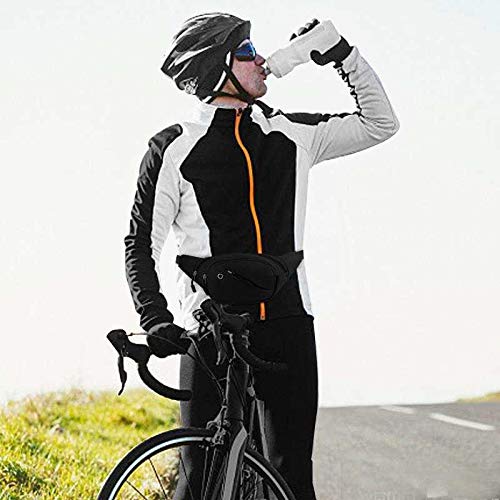 Lotisie Riñoneras Deportiva para Mujer y Hombre, Riñonera Impermeable con Muchos Bolsillos, Riñonera con Correa Ajustable para Deportes al Aire Libre Viaje Correr Senderismo Ciclismo, Negro