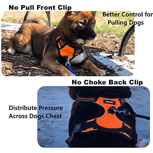 Louvra Arnés del Perro Collars de Perro Reflectante, Tamaño XL (81-107CM), Color Azul (M, Naranja)