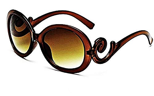 Lovelegis Gafas de sol - mujer - redondo - diva - polarizado uv400 - retro vintage - marrón - idea de regalo de cumpleaños
