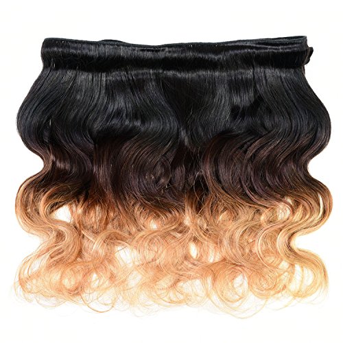 Lovenea adorno para entrada de 7 A de grado diseño del espacio del cuerpo de la Malasio pelo ondulado con mechas con el libre diseño con onda en forma para el pelo en forma de zigzag paquetes de y cierre de 4 piezas/mucho más