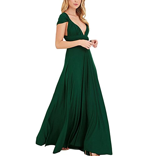 Lover-Beauty Vestido Largo Mujer para Noche y Fiesta Casual Algodón Ropa Top Falda Espalada Descubirta Dama de Honor Sexy y Elegante Verano de Novia Sin Manga y Un Hombro