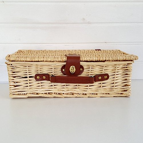 LOVERSpack Cesta Picnic Romántica Mimbre Natural Sorprende a tu Pareja con Picnic romántico en la Playa, montaña, Jardin, etc.!