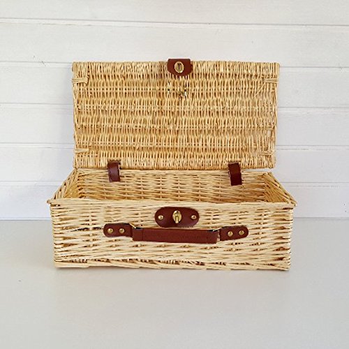 LOVERSpack Cesta Picnic Romántica Mimbre Natural Sorprende a tu Pareja con Picnic romántico en la Playa, montaña, Jardin, etc.!