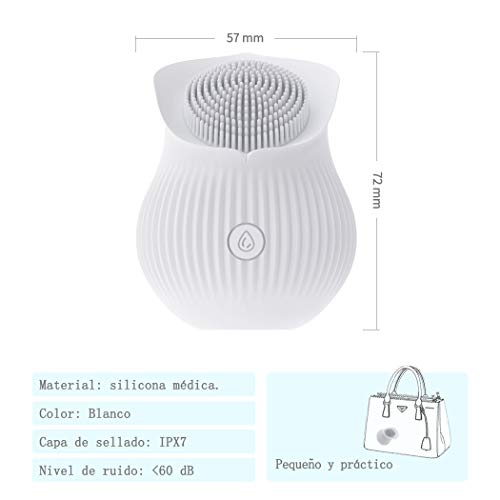 Lovey Angel Cepillo de limpieza facial ultrasónico, batería recargable, carga magnética y 10 modos diferentes de limpieza para el cuidado facial contra poros profundos