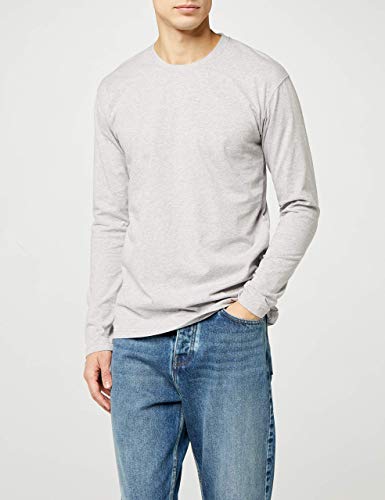 Lower East Camiseta de manga larga Hombre, Pack de 5, Multicolor (Weiß/Schwarz/Grau/Anthrazit/Rot), L(DE)