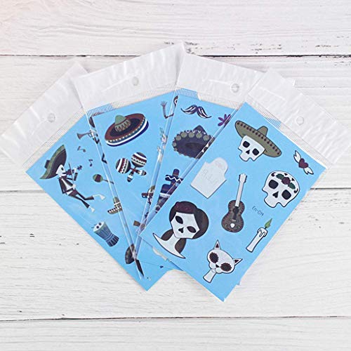 LQH 24 Hojas de Transferencia niños de Agua Etiqueta engomada del Tatuaje de Halloween Luminoso Que Brillan en la Oscuridad Temporal del Tatuaje falsifican