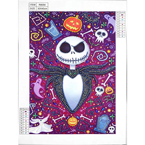 LQH Cráneo de Halloween 5D Diamante Especiales de la Pintura del Bordado de la Costura del Rhinestone Crystal Craft Kit de Punto de Cruz de Bricolaje