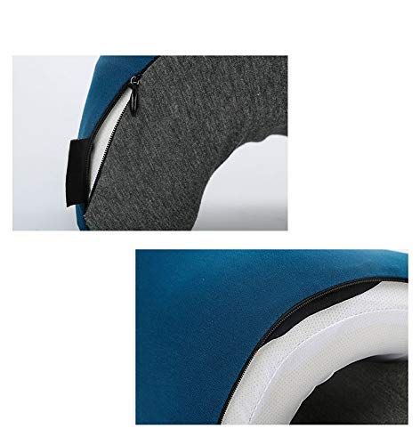 LQH Suave Viaje Almohada for el Cuello y la Almohadilla de Espuma de Memoria Cuello cómodo, apoyar la Cabeza y la Barbilla Pueden lavarse a máquina for el Vuelo del Almuerzo, Amarillo