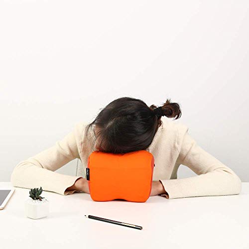 LQH Suave Viaje Almohada for el Cuello y la Almohadilla de Espuma de Memoria Cuello cómodo, apoyar la Cabeza y la Barbilla Pueden lavarse a máquina for el Vuelo del Almuerzo, Amarillo