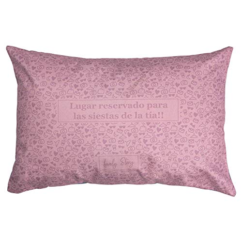 LS LOVELY STORY REGALA HISTORIAS BONITAS COJÍN con Mensaje - del Mundo Entero Eres LA TÍA Que YO MÁS Quiero -Contiene Relleno DE COJIN Y Caja EXPOSITORA