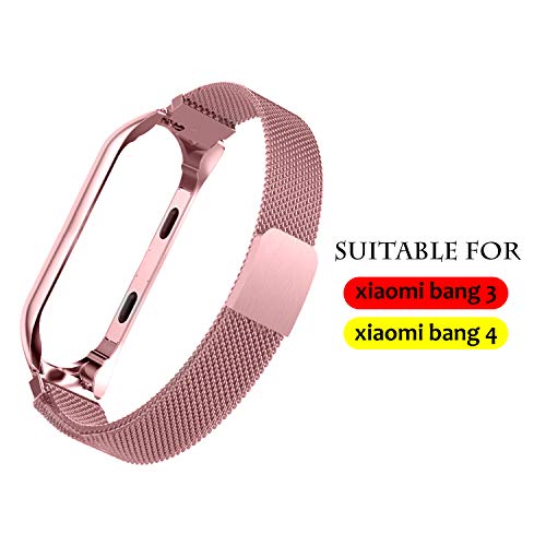 Lsnisni? ? Estilo de Cadena de Acero Inoxidable Pulsera Correa de Reloj Elegante para Xiaomi Mi Band 3 & Xiaomi Mi Band 4
