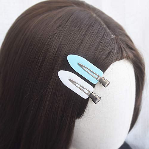 Lsydgn Forma de hoja Pinzas para el pelo sin doblar y sin costuras Horquilla sin costuras para peinado Adecuado para ondas o maquillaje 20 piezas (cinco colores: negro, blanco, rosa, azul y amarillo)