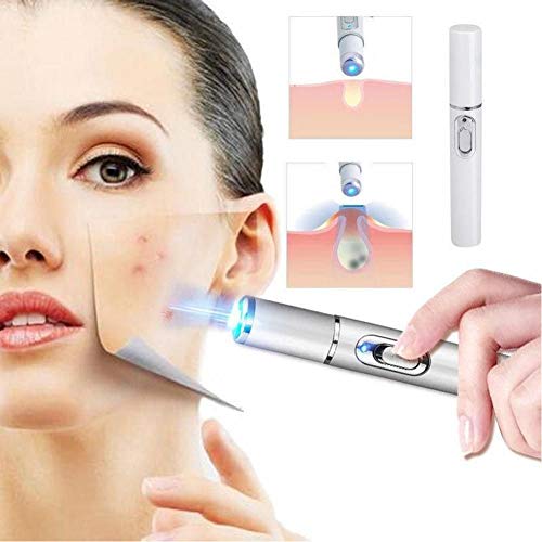 LTGB Pluma de Tratamiento con luz Azul, removedor de acné y Cicatrices, Dispositivo masajeador Facial Antiarrugas, eliminación de Cicatrices Suaves, Cuidado de la Piel