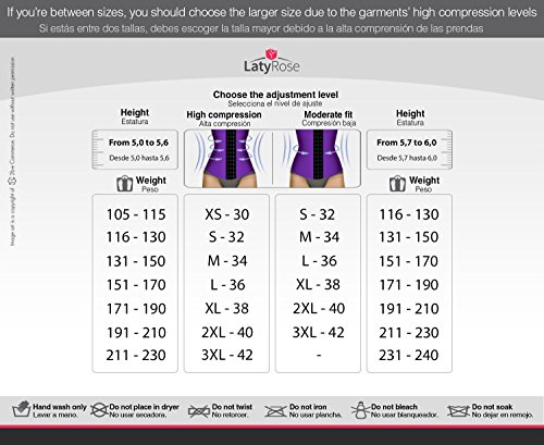 LT.ROSE Faja Deportiva 1020 Corsé Mujer Fajas Colombianas Negro S