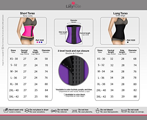 LT.ROSE Faja Deportiva 1020 Corsé Mujer Fajas Colombianas Negro S