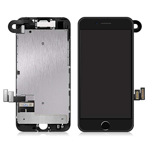 LTZGO Pantalla LCD Táctil Compatible con iPhone 7 Negro con Altavoz con Sensor de Proximidad, Cámara Frontal, Herramientas y Protector de Pantalla Negro