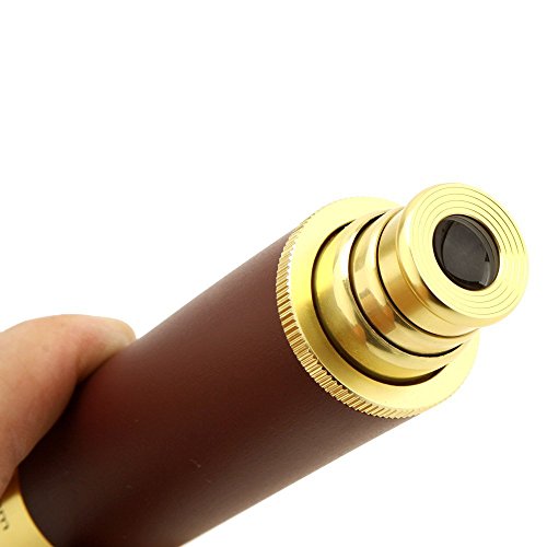 LU2000 - Mini Catalejo Monocular de Pirata de 25 x 30 mm Fabricado en Latón con Bolsa de Transporte para Partido Fútbol Pájaros Turismo Caza Senderismo Conciertos