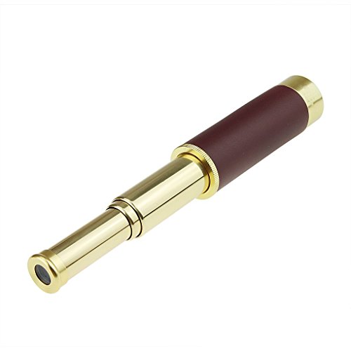 LU2000 - Mini Catalejo Monocular de Pirata de 25 x 30 mm Fabricado en Latón con Bolsa de Transporte para Partido Fútbol Pájaros Turismo Caza Senderismo Conciertos