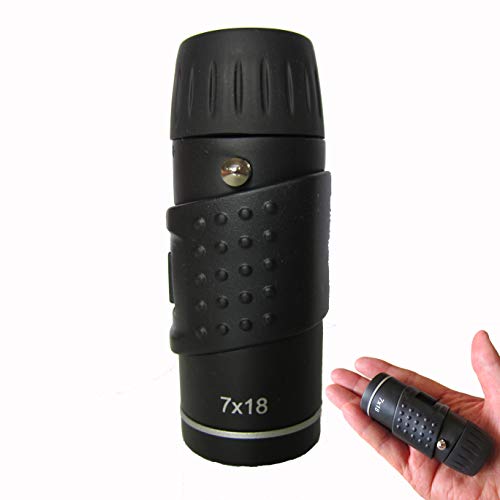 LU2000 Monocular Catalejo de Bolsillo 7x18 con Enfoque Ajustable Telescopio Pequeño de Mano Pequeño, Resistente al Agua, Portátiles para Senderismo, Camping, Viajes
