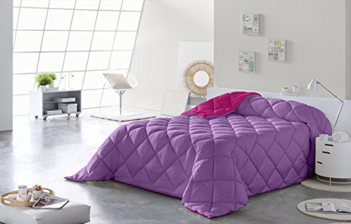 Lucena Cantos - Edredón Nórdico Bicolor, Fibra 400 gr, (Fucsia/Malva, Cama 90/105, 180x270 cm)