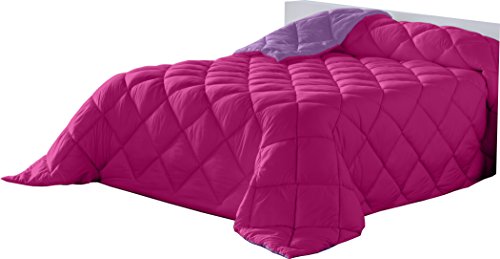 Lucena Cantos - Edredón Nórdico Bicolor, Fibra 400 gr, (Fucsia/Malva, Cama 90/105, 180x270 cm)
