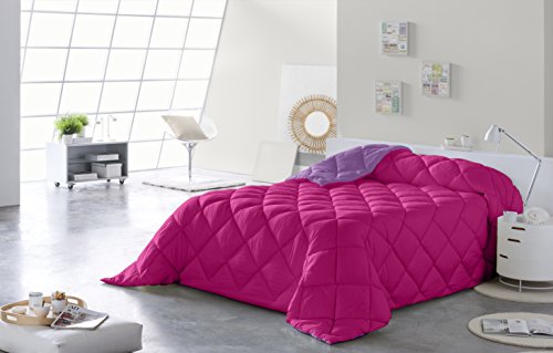 Lucena Cantos - Edredón Nórdico Bicolor, Fibra 400 gr, (Fucsia/Malva, Cama 90/105, 180x270 cm)