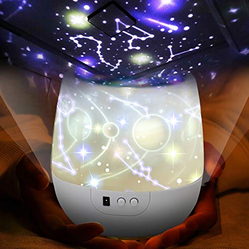 Luces de noche para niños – Lámpara de proyector multifunción de estrellas para decorar cumpleaños, Navidad y otras fiestas, el mejor regalo para el dormitorio de un bebé, 5 juegos de película