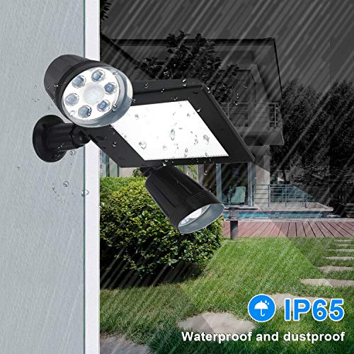 Luces solares al aire libre 76 LED super brillantes luces de seguridad con sensor de movimiento, foco ajustable de 360 ° resistente al agua para jardín, patio, entrada de pared