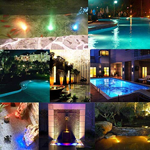 Luces Sumergibles,4PCS Piscina Luz LED Impermeable,Control Remoto Bajo El Agua Luz para Decoración Acuario,Estanque,Bodas,Fiesta Jardín Etc,Decoloración Colorida,Luces Decorativas