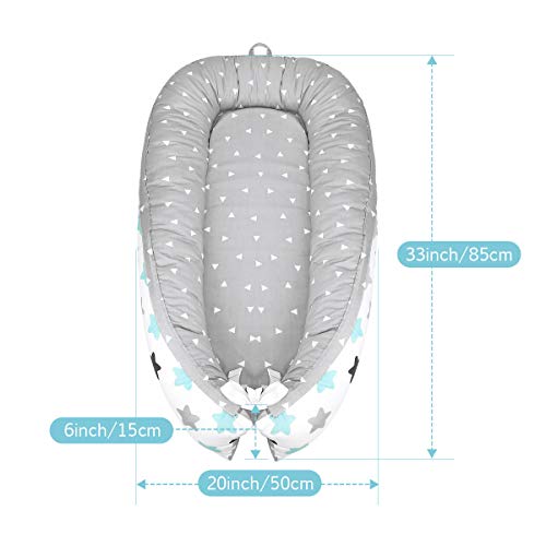 Luchild Nido Bebé Recién Nacido, Reductor de Cuna Nidos, Cama cana nido de viaje Doble Caras para bebe dormir