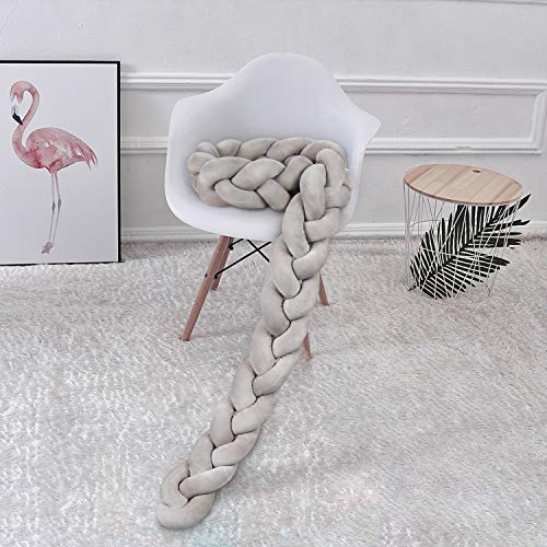 Luchild Trenza Protector de Cuna, 300cm Parachoques, Protector Cuna Chichonera para Proteger Bebe y Decorar la Cuna