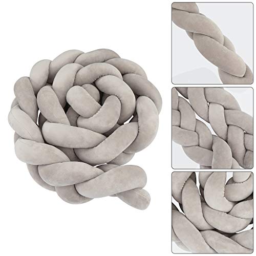 Luchild Trenza Protector de Cuna, 300cm Parachoques, Protector Cuna Chichonera para Proteger Bebe y Decorar la Cuna