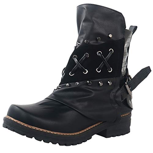 Luckycat Botines para Mujer Botas Estilo Motero para Mujer Botas Martín