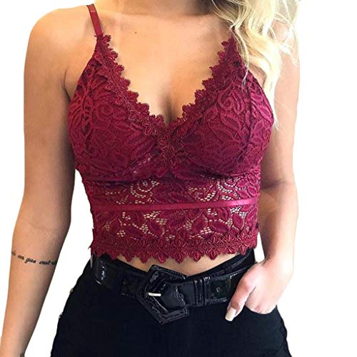 Luckycat Mujer Sexy Sujetador de Encaje Profundo V Bralette Ropa Interior inalámbrica Ropa Interior