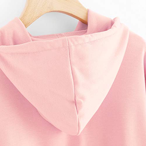 Luckycat Sudaderas con capucha Rayas en la Manga Sudaderas Cortas Adolescentes Chicas Niña