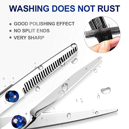 Luckyfine Tijeras Peluqueria Profesional, Acero Inoxidable de Primera Calidad Tijeras Cortar Pelo Para Salón con Capa, Barberos o Uso en el Hogar, Ligero y Agudo, para Hombres y Mujeres