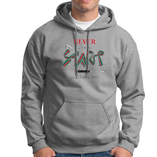 LuckyTshirt nunca tarde para empezar porque Life`s Starting Over T Sudadera con capucha de entrenamiento Gris gris L