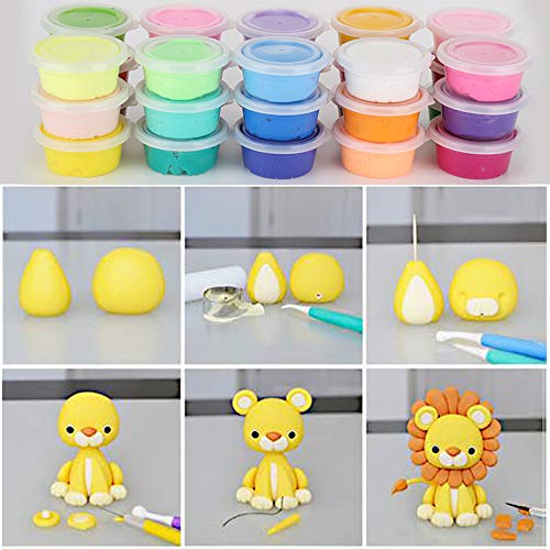 Luclay 30 Colores Arcilla Seca al Aire, Arcilla de Modelado Ultraligero, Magic Clay Artist Studio Toy, Arcilla y Masa de Modelado no tóxico, Arte Creativo DIY Crafts, Regalo para niños