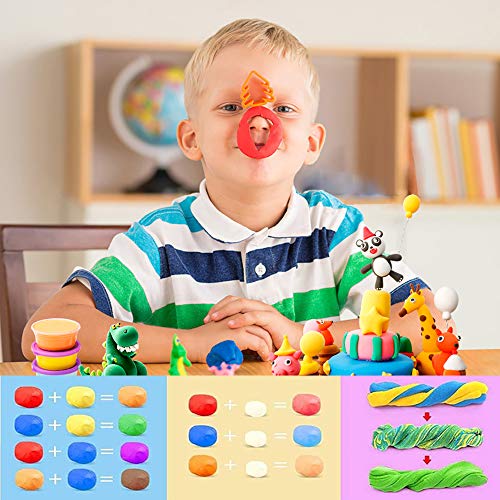 Luclay 30 Colores Arcilla Seca al Aire, Arcilla de Modelado Ultraligero, Magic Clay Artist Studio Toy, Arcilla y Masa de Modelado no tóxico, Arte Creativo DIY Crafts, Regalo para niños