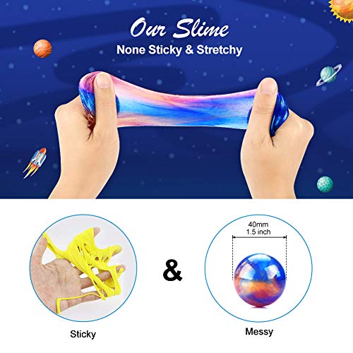 Luclay Galaxy Slime Kit de 18 Paquetes de Gelatina Pegajosa de Masilla Suave Elástica Metálica - para Fiestas de Niños y Adultos
