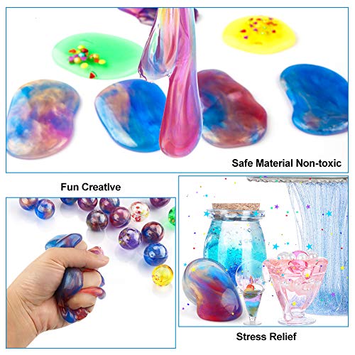 Luclay Galaxy Slime Kit de 18 Paquetes de Gelatina Pegajosa de Masilla Suave Elástica Metálica - para Fiestas de Niños y Adultos