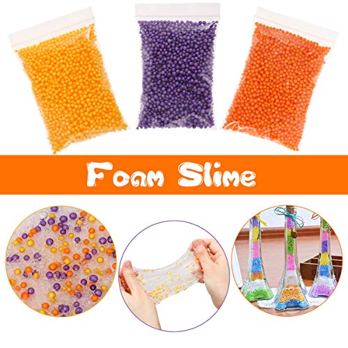 Luclay Slime Kit de Suministros de Halloween, Kit de Limo Esponjoso de Bricolaje, Juego de Limo de Cristal para niñas, niños, Juguetes, Accesorios para Manualidades artísticas para niños
