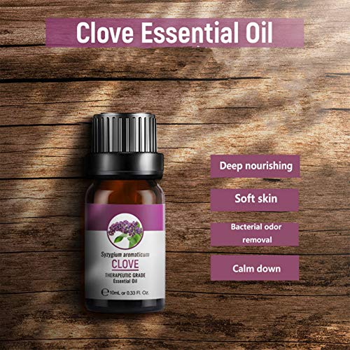 Lucoss Aceites Esenciales 100% Natural Puro Aromaterapia Aceite Aromático,10ml(Clavo,Limón,Toronja,Hierba de limón,Eucalipto,Menta)