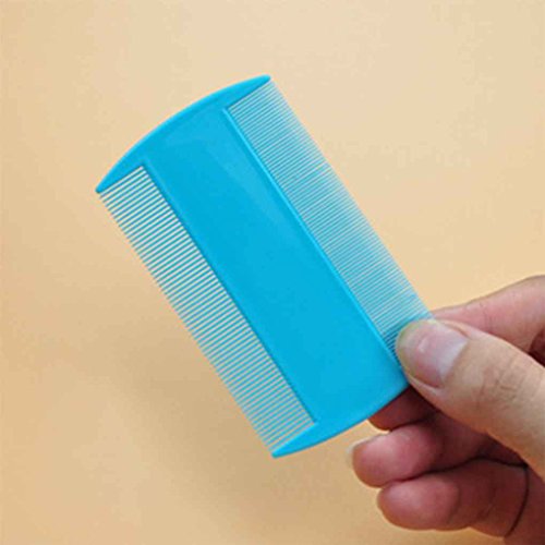 LUFA 2 UNIDS Plástico Puro Color Fine Tooth Head Lice Pulga Peines Pet Combs Doble Cara Nit Kids (color al azar)