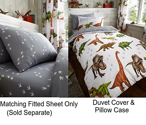 Lujo y moderno niños Rotary Multi Character edredón/edredón y funda de almohada juego de ropa de cama y sábana bajera se vende por separado, diseño de dinosaurio, Duvet cover with pillowcase