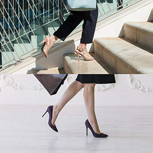 LuLyLu 20 Pares Tapas de Tacón Alto Reparación de Zapato Clavijas de Reemplazo de Zapatos, 8, 9, 10, 11 y 12 mm, Forma de U, Negro by