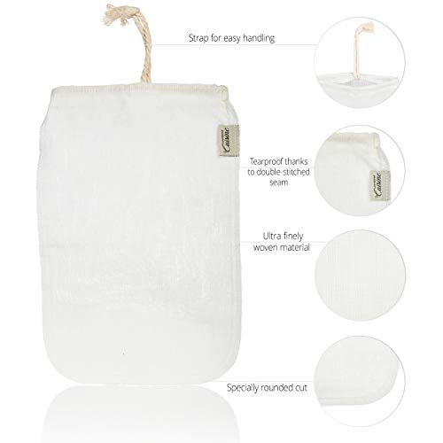 Lumaland Cuisine bolsa filtro de leche vegetal vegana de tejido natural. Incluye recetas. Envase sostenible 100% BIO orgánico.Cáñamo