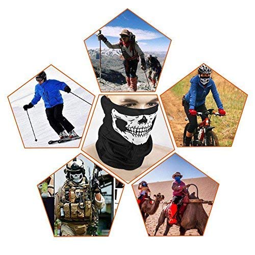 Lumanuby Máscara de calavera sin costuras para Halloween Máscara mágica, Protección Máscara De Polvo Bandana braga cálida de calavera para esquiar, hacer ciclismo o montar en motocicleta