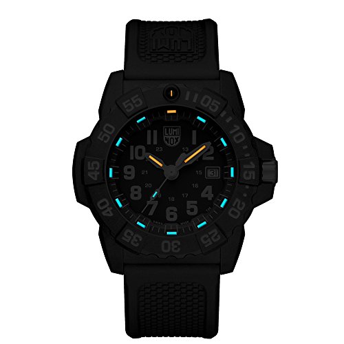 Luminox new NavySEAL carbon compound 3500 series Watch with carbon compound Case Black|Yellow Dial and PU Black Strap XS.3505